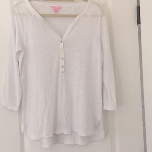 Lilly Pulitzer white linen shirt